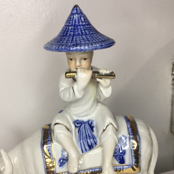 Vintage Made In Taiwan Asian Pair Ridding Water Buffalo - Picture 4 of 11